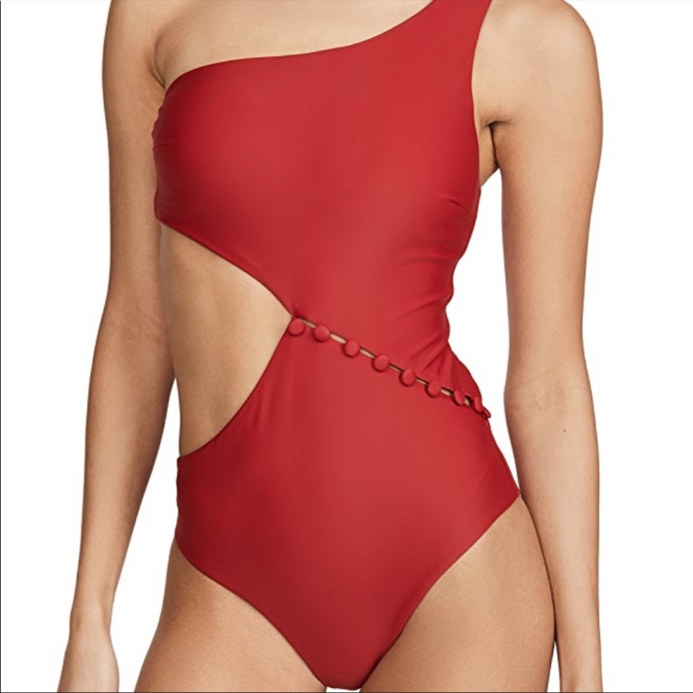Red carter peri one piece in “brick” red